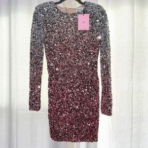 Sequin long sleeve dress